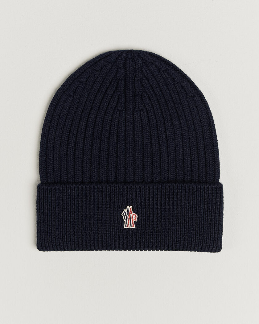 Moncler Grenoble Rib Wool Beanie Navy – Bleu