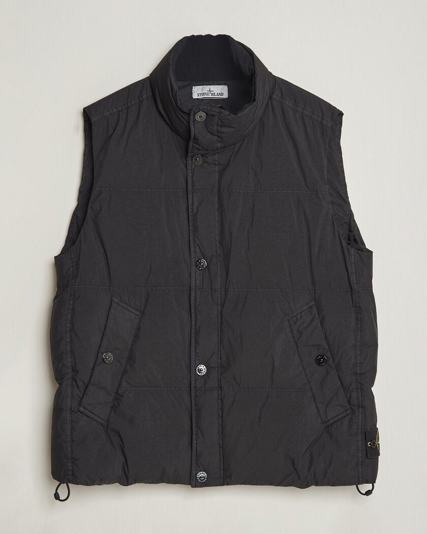 Stone Island Crinkle Reps Down Vest Black – Zwart