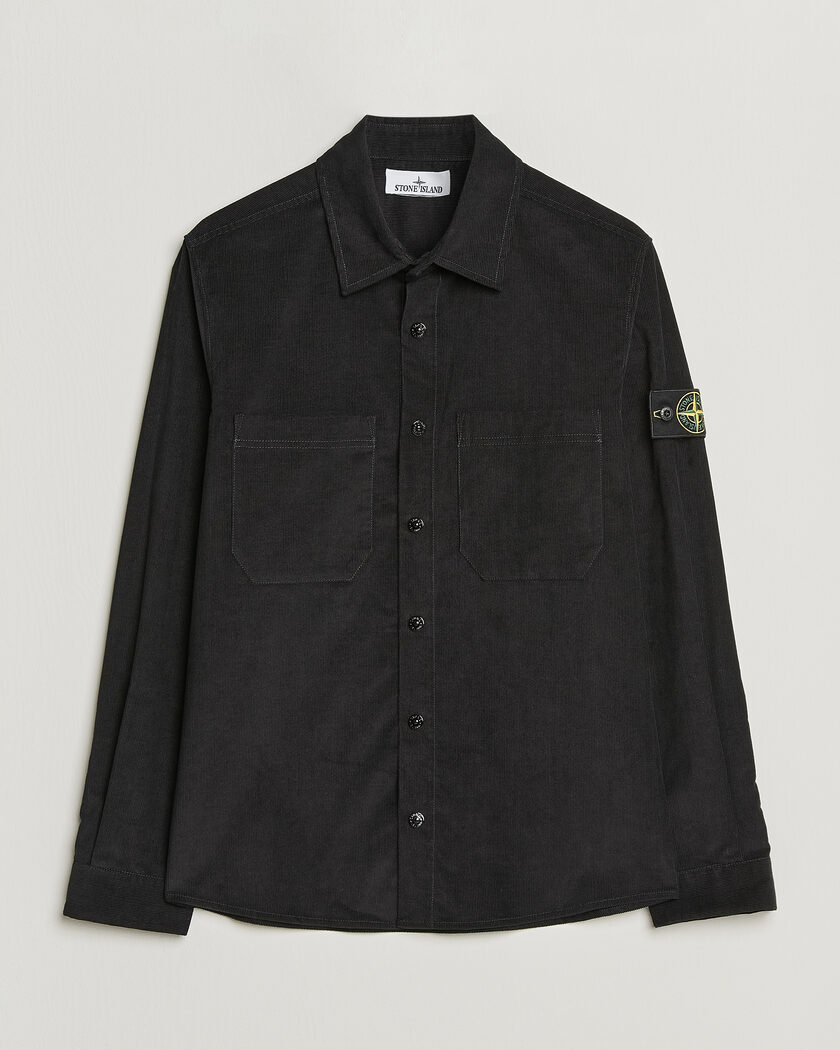 Stone Island Micro Cord Overshirt Black – Zwart