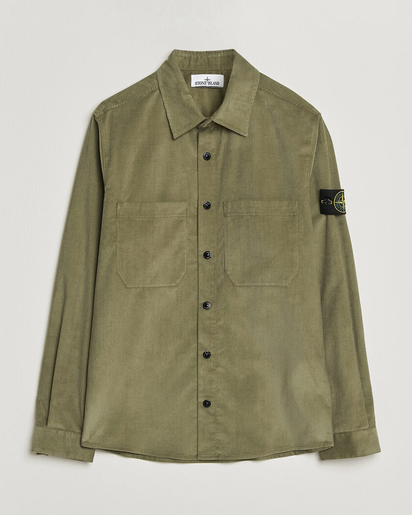 Stone Island Micro Cord Overshirt Miltary Green – Groen