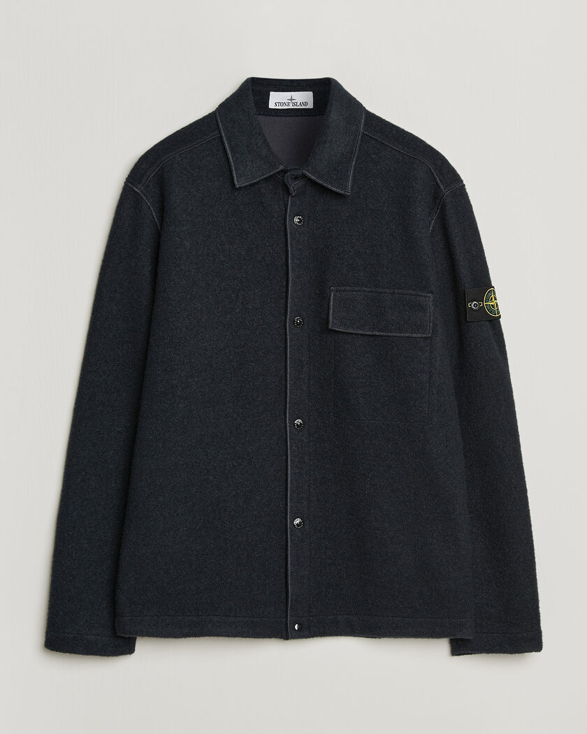 Stone Island Micro Bouclé Overshirt Navy Blue – Blauw