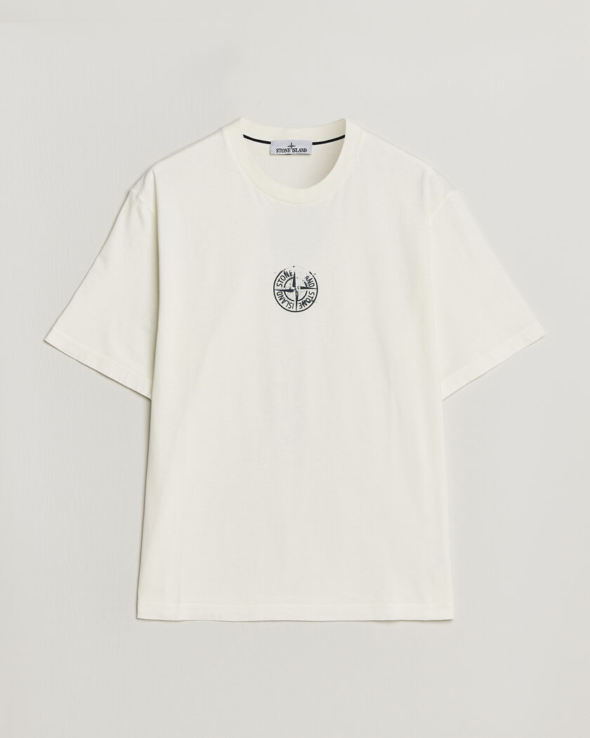 Stone Island Vertical Placement Print Cotton T-Shirt Ivory – Blanc