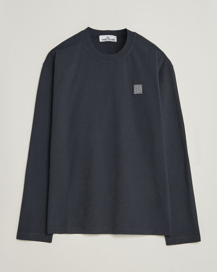 Stone Island Organic Cotton Jersey Long Sleeve T-Shirt Navy Blue – Bleu