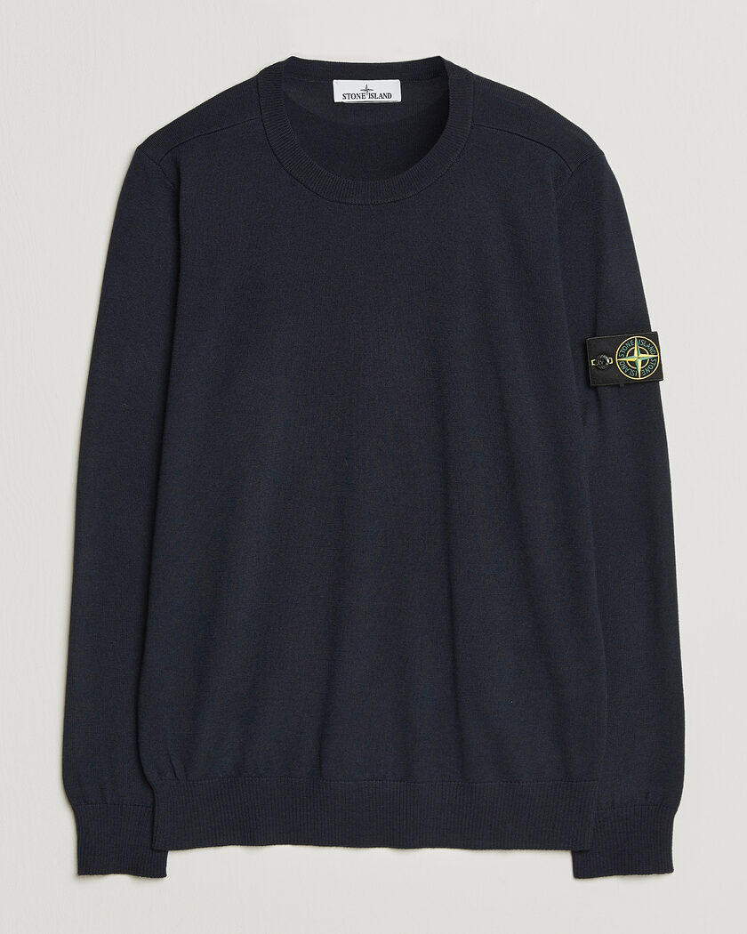 Stone Island Light Pure Wool Crew Neck Navy Blue – Bleu