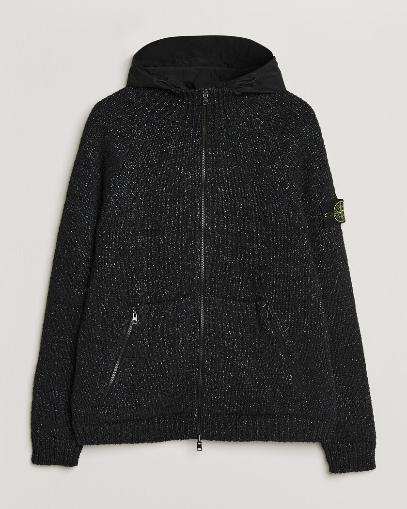 Stone Island Brushed Cotton/Nylon Reversible Zip Hood Black – Zwart