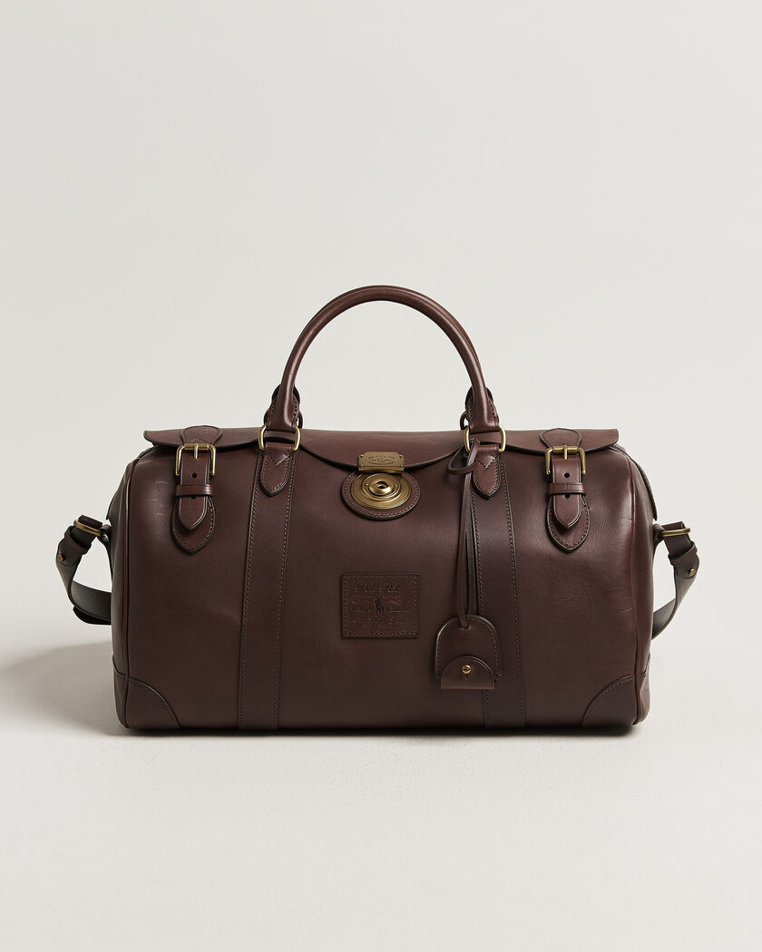 Polo Ralph Lauren Leather Duffle Bag Burnished Brown – Marron