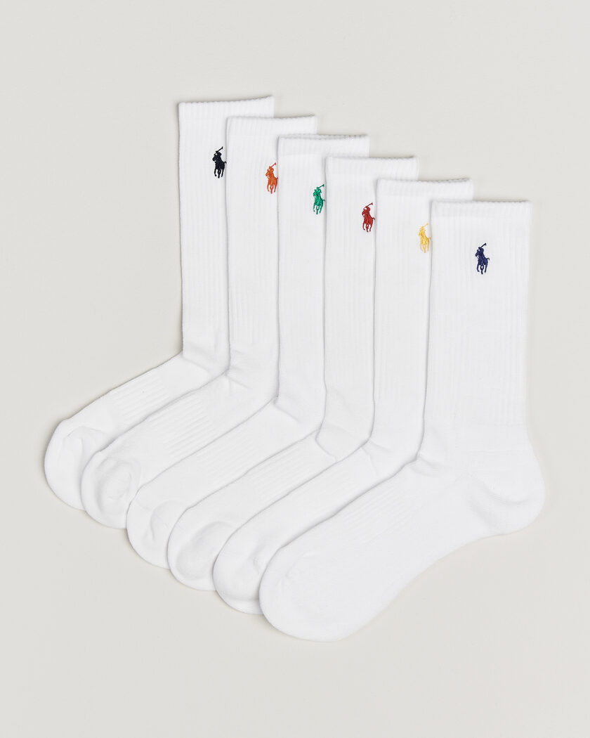 Polo Ralph Lauren 6-Pack Performance Crew Socks White – Wit