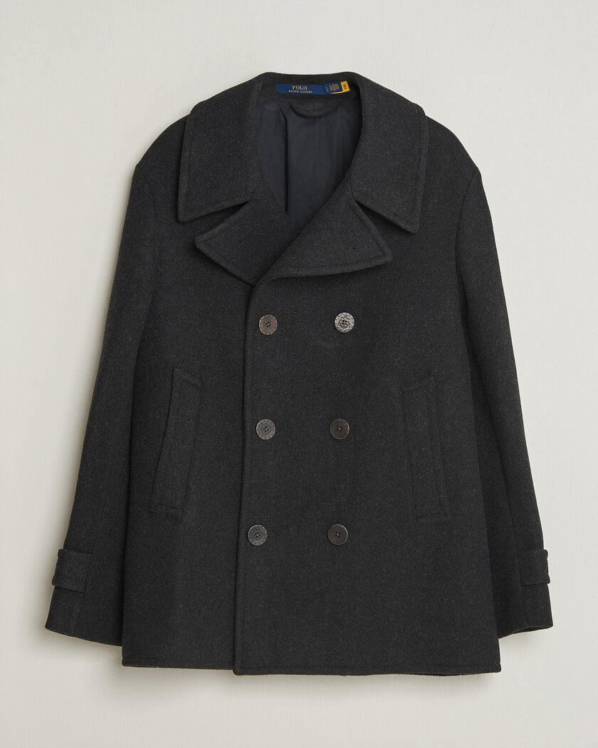 Polo Ralph Lauren Lightweight Melton Peacoat Charcoal – Gris