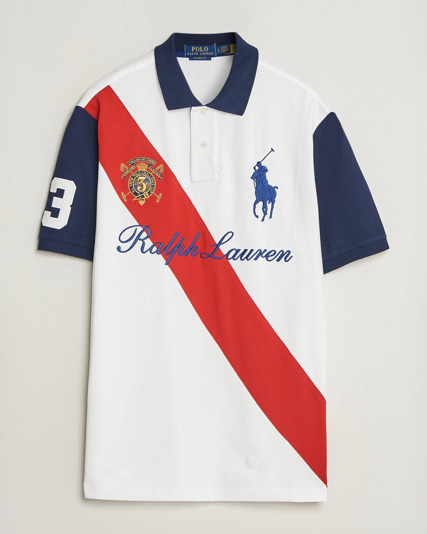 Polo Ralph Lauren Classic Fit Diagonal Stripe Polo White – Wit