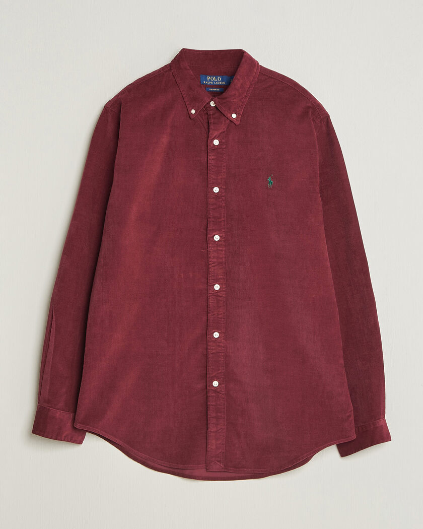 Polo Ralph Lauren Custom Fit BD Corduroy Shirt Classic Wine – Rouge