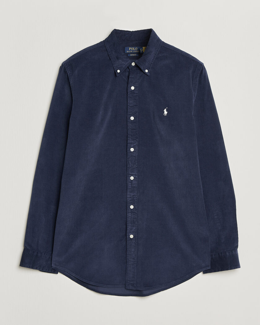Polo Ralph Lauren Custom Fit BD Corduroy Shirt Newport Navy – Blauw