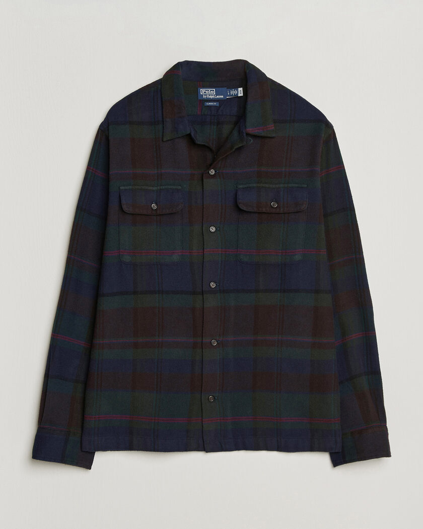 Polo Ralph Lauren Hudson Ranch Checked Overshirt Olive Royal – Groen