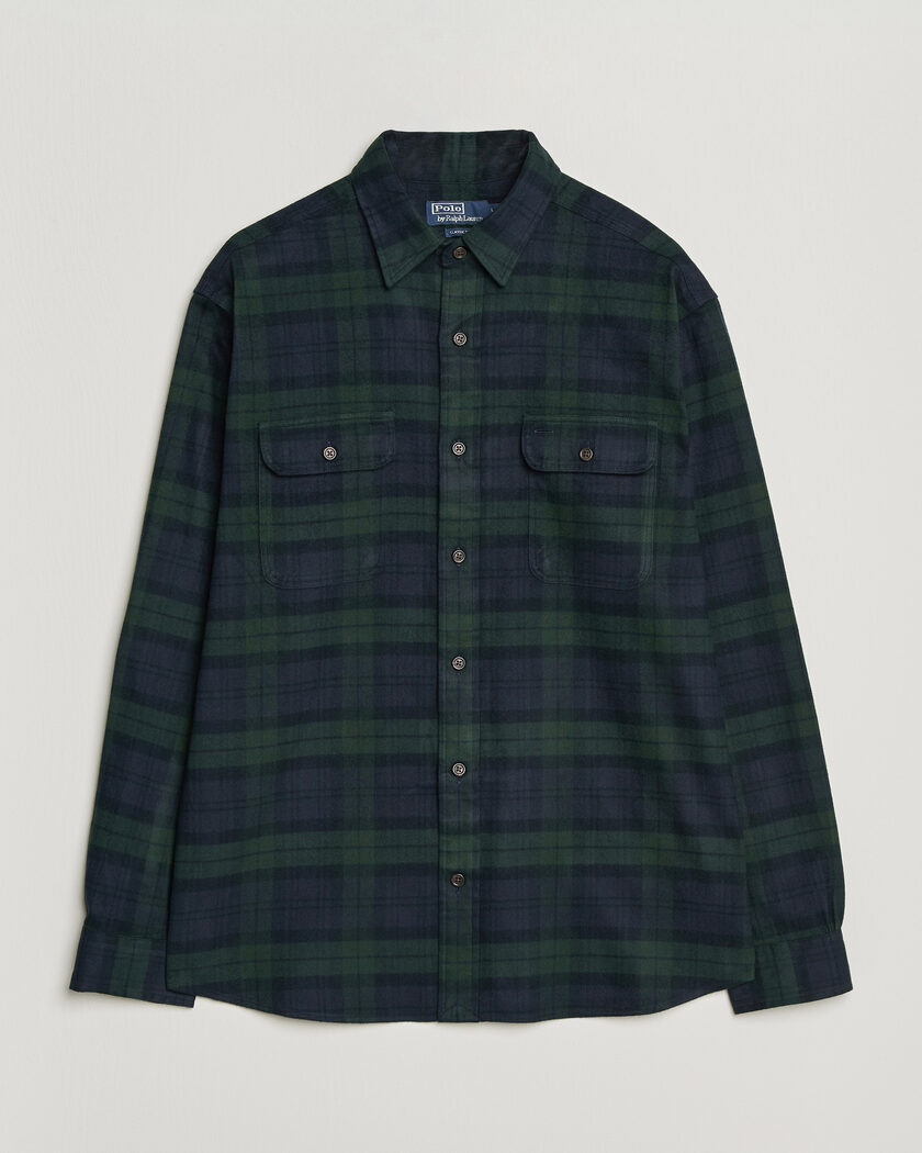 Polo Ralph Lauren Classic Fit Shaggy Flannel Shirt Navy Forest – Multicolore