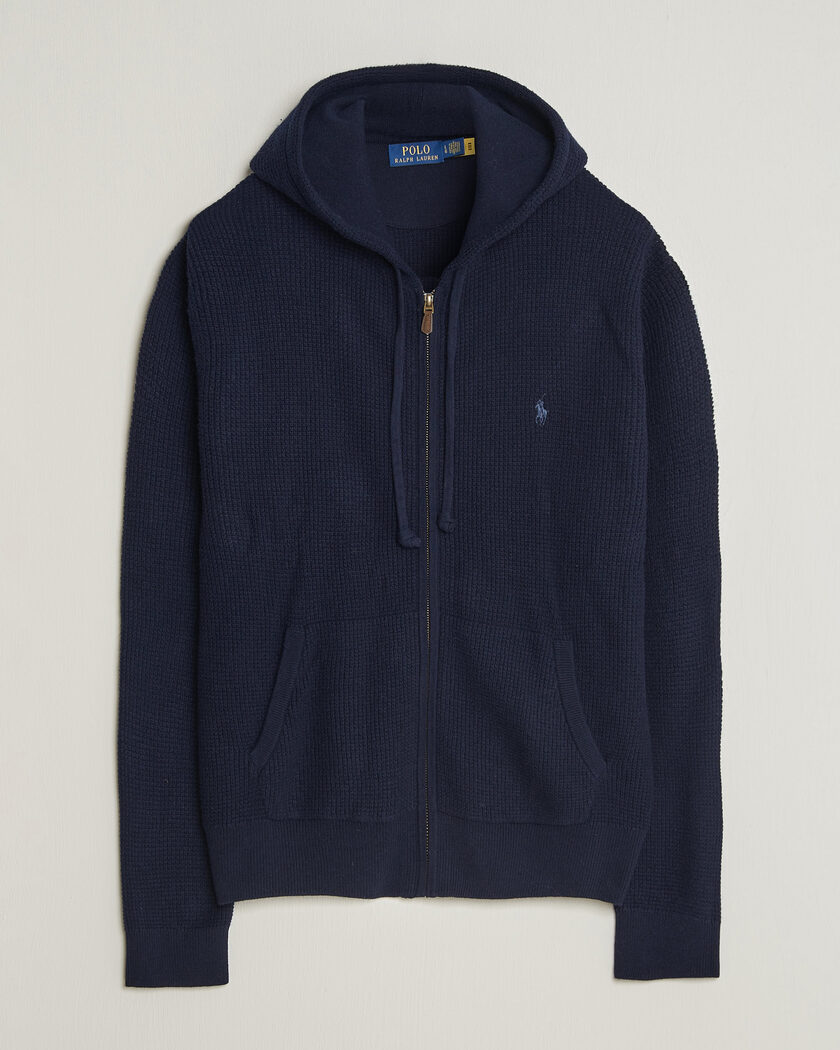 Polo Ralph Lauren Cotton/Wool Full-Zip Hoodie Hunter Navy – Blauw