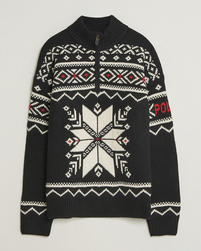 Polo Ralph Lauren Wool Cotton Blend Sweater Black Combo – Zwart