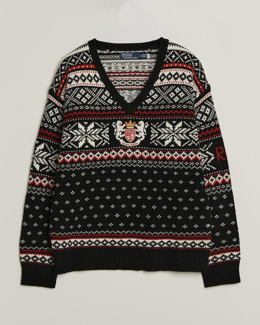 Polo Ralph Lauren Royal Holiday Wool Sweater Black Combo – Zwart