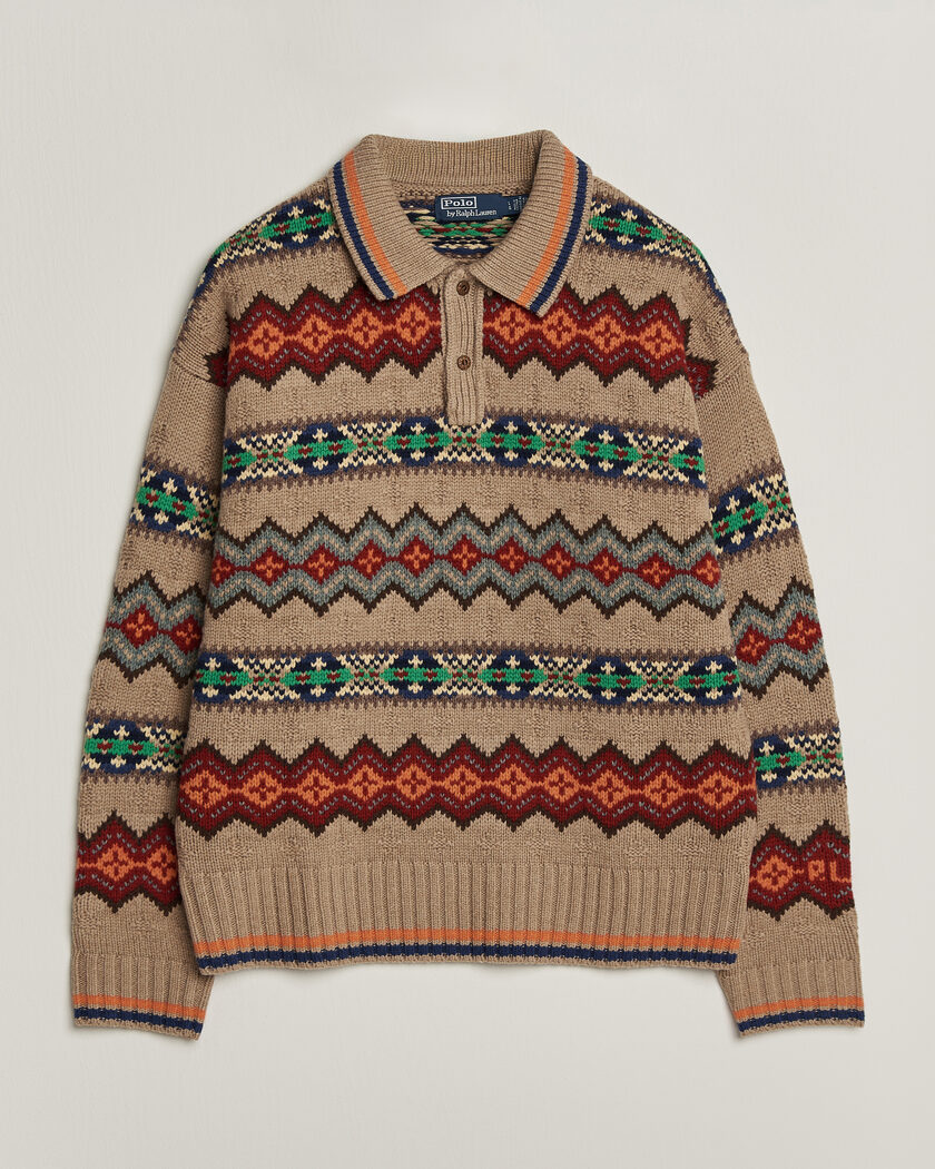 Polo Ralph Lauren Litchfield Wool Blend Sweater Tan Multi – Meerkleurig