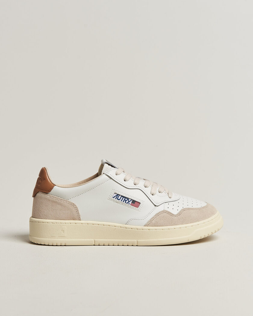 Autry Medalist Low Leather/Suede Sneaker White/Lion – Blanc