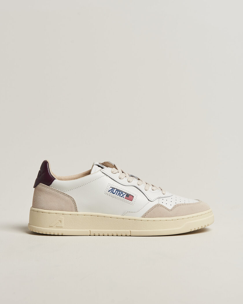 Autry Medalist Low Leather/Suede Sneaker White/Fig – Blanc