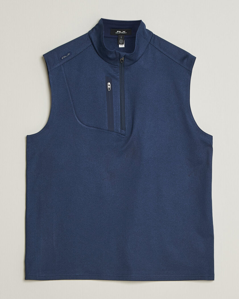 RLX Ralph Lauren Luxury Jersey Vest Half Zip Spring Navy Heather – Bleu