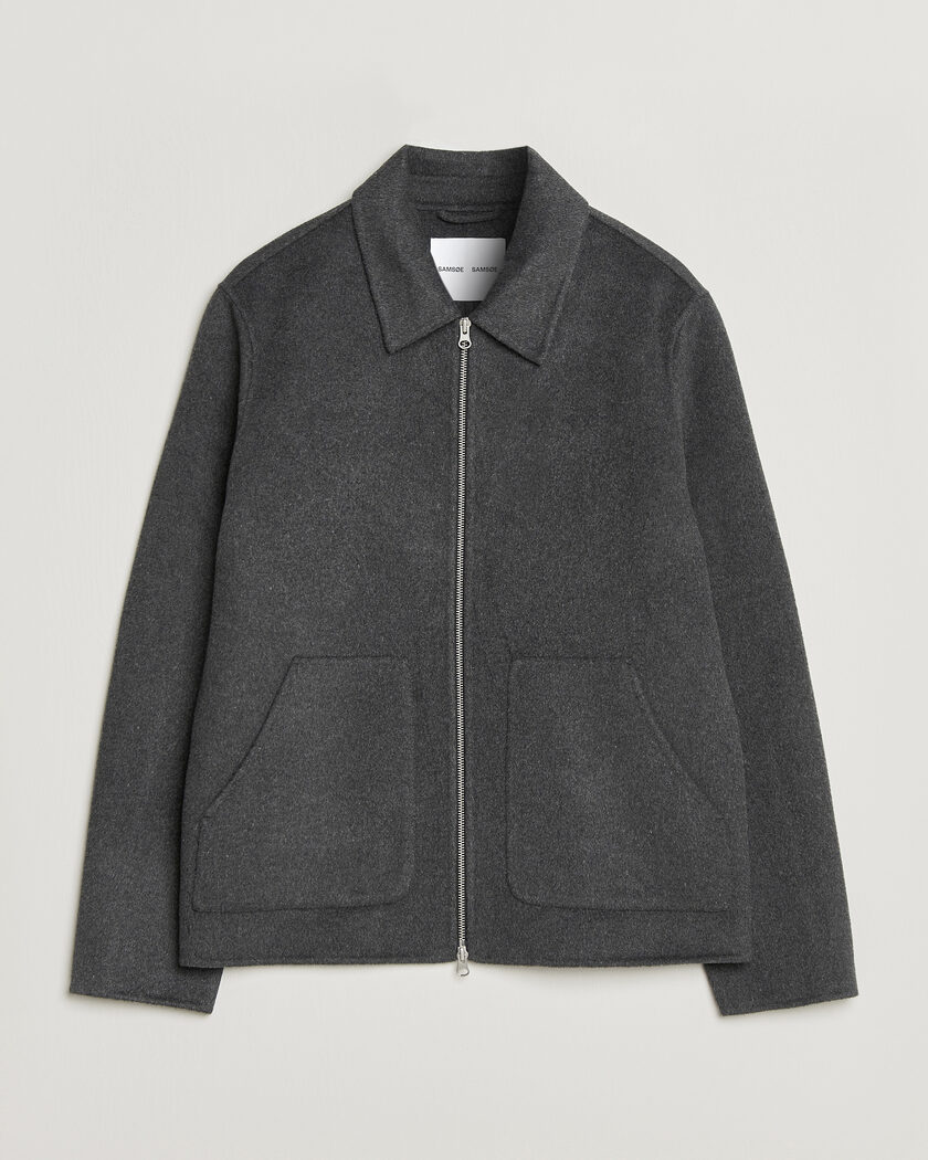 Samsøe Samsøe Paulo Wool Shirt Jacket Dark Grey Melange – Grijs