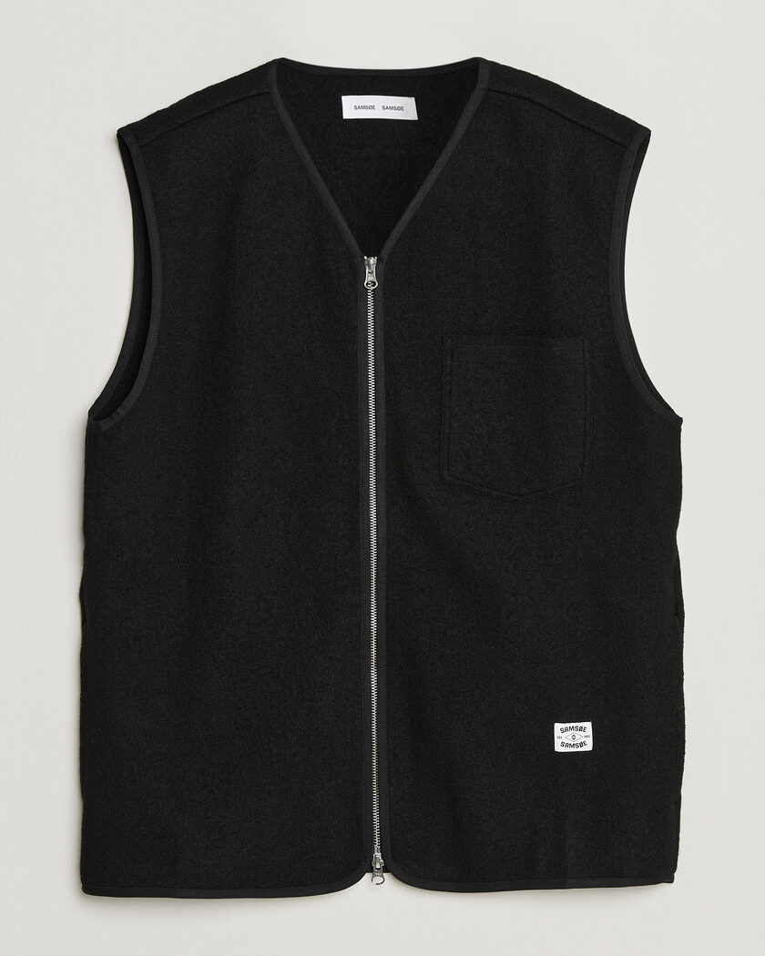 Samsøe Samsøe Hannes Boiled Wool Vest Black – Zwart