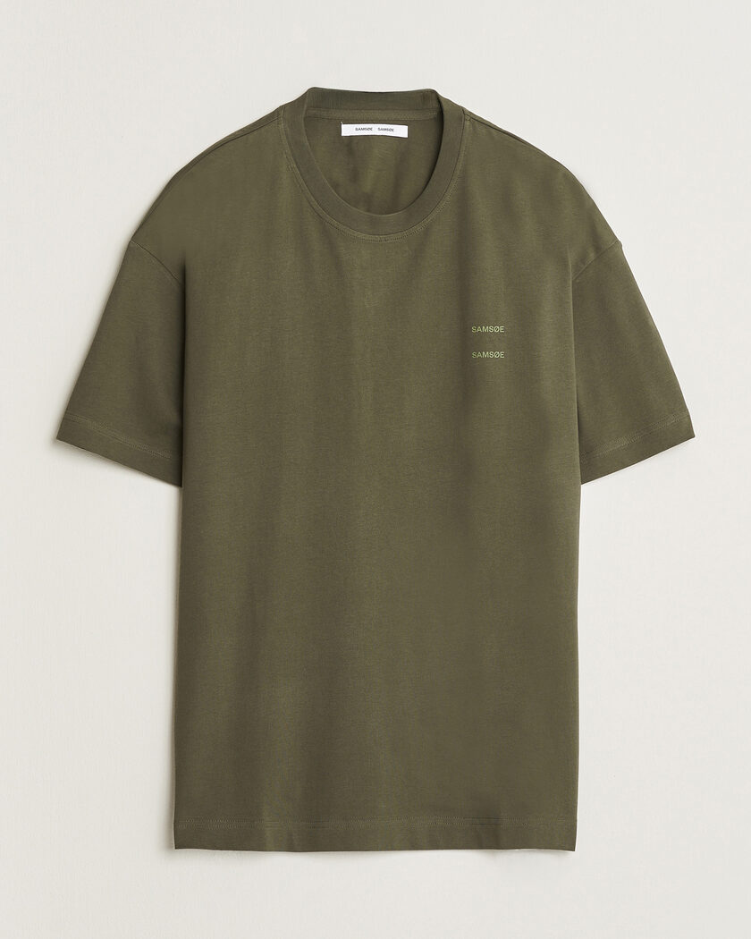 Samsøe Samsøe Joel Organic Cotton T-Shirt Forest Night – Vert