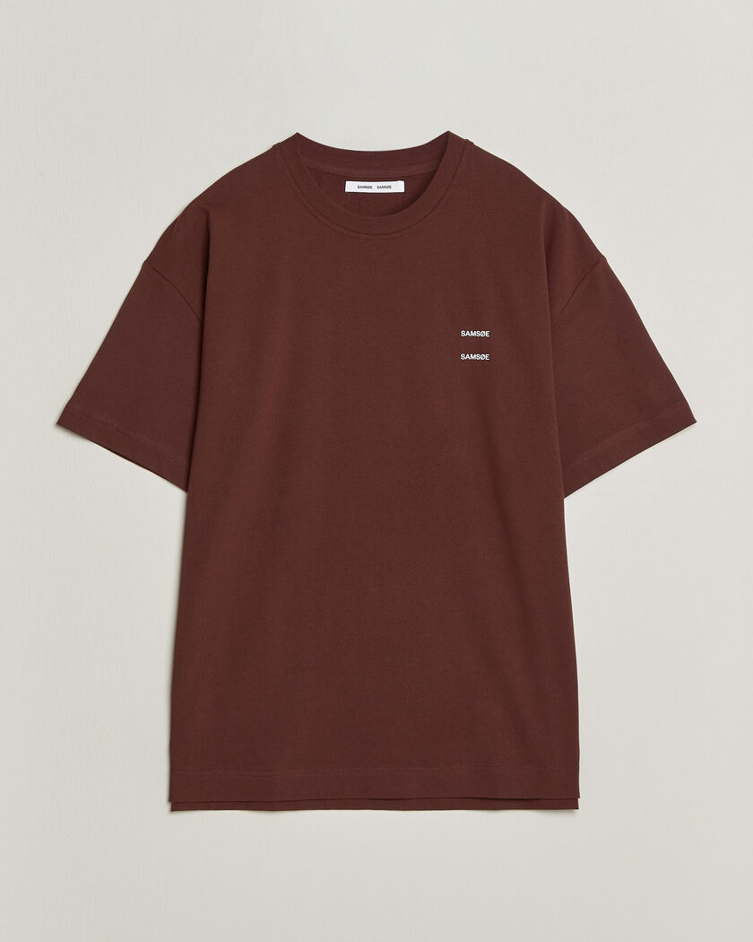 Samsøe Samsøe Joel Organic Cotton T-Shirt Bitter Chocolate – Rouge