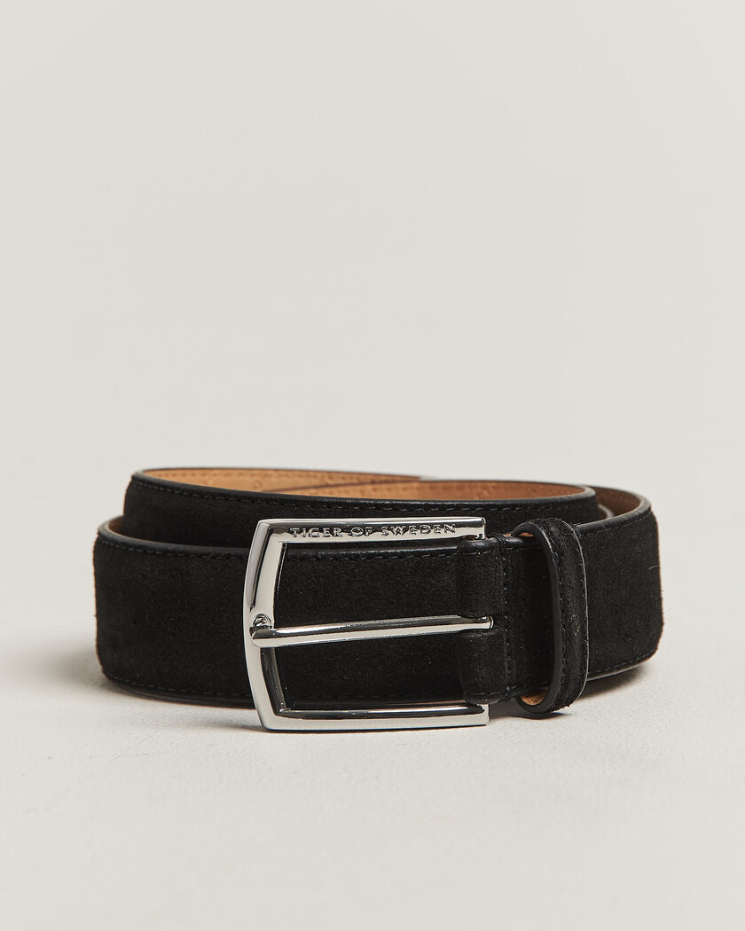 Tiger of Sweden Bergstroms Suede Belt Black – Zwart
