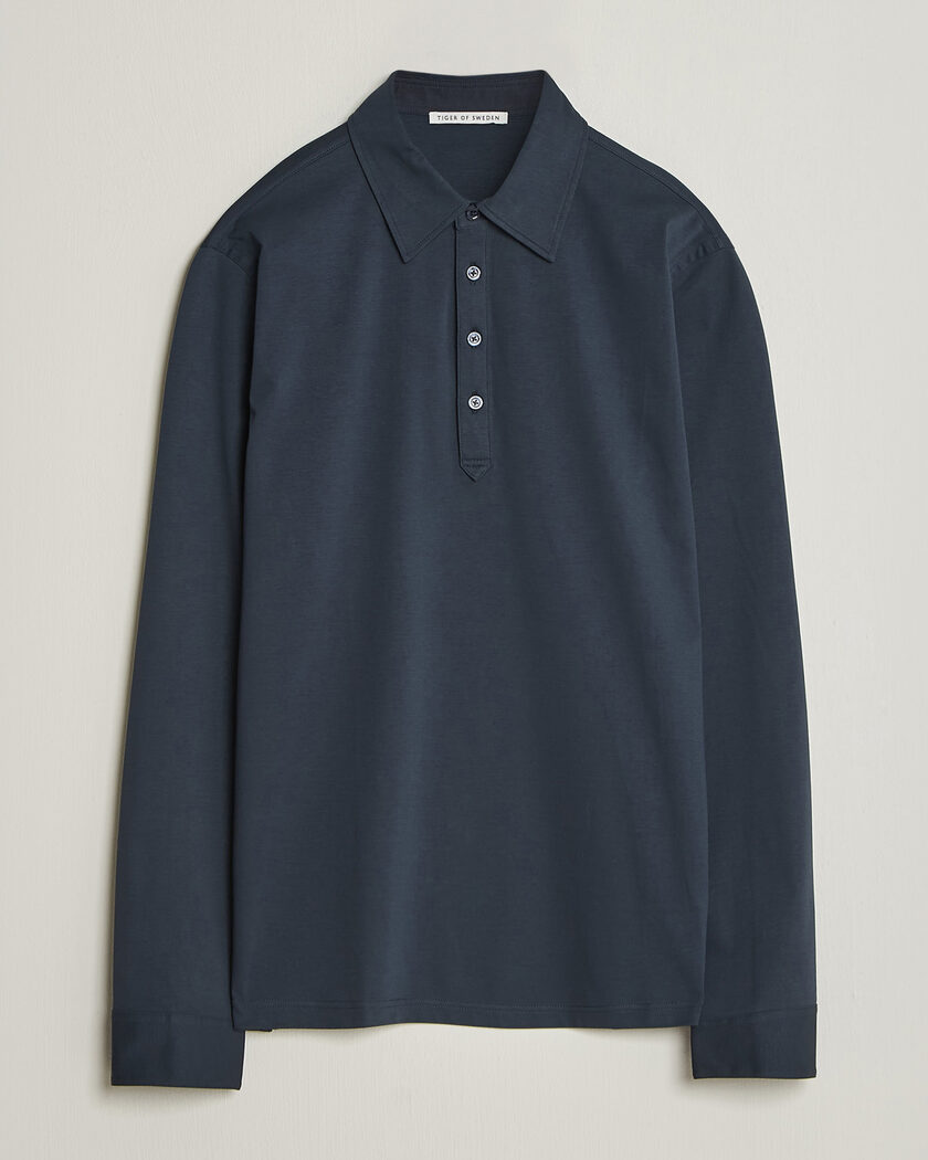 Tiger of Sweden Tanner Mercerized Cotton Polo Light Ink – Blauw