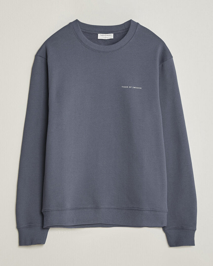 Tiger of Sweden Emerson Crew Neck Sweatshirt Iron Haze – Blauw