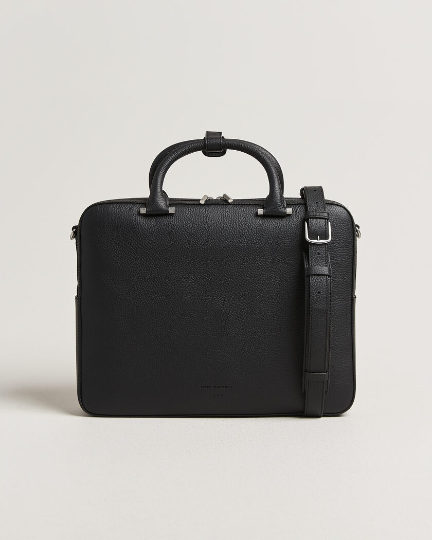 Tiger of Sweden Valise Grained Leather Briefcase Black – Zwart