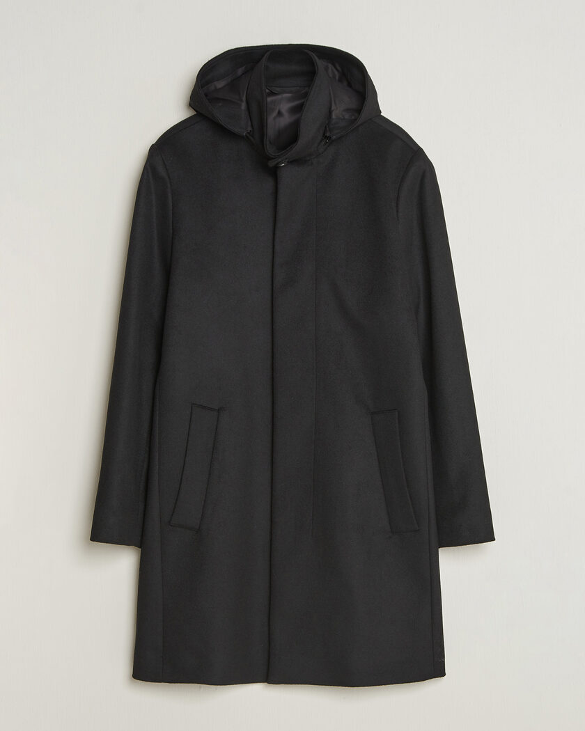 Tiger of Sweden Aleric Wool/Cashmere Hooded Coat Black – Noir