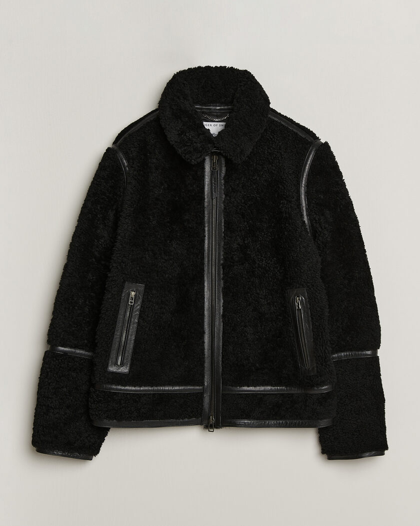 Tiger of Sweden Viggo Shearling Jacket Black – Noir