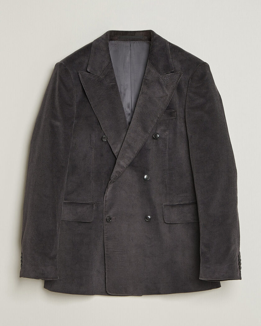 Tiger of Sweden 1903 Corduroy Double Breasted Blazer Phantom – Grijs
