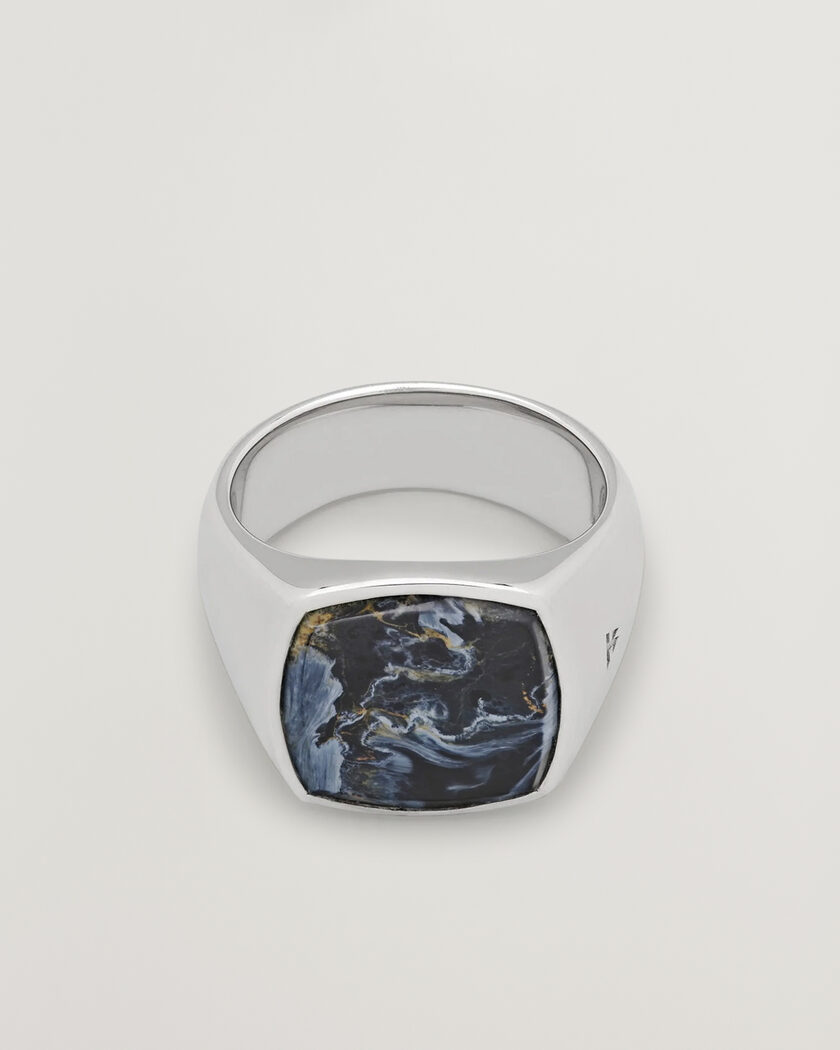 Tom Wood Cushion Pietersite Ring Silver – Zilver