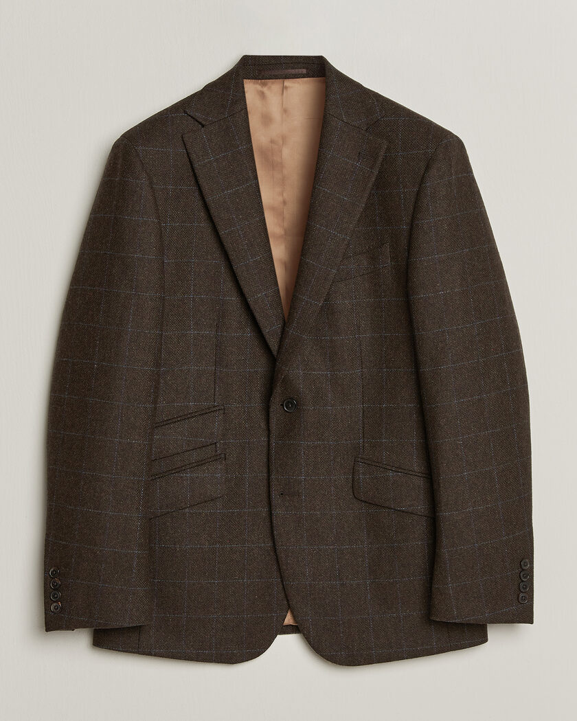 Walker Slater Edward Lambswool Windowpane Blazer Brown – Bruin