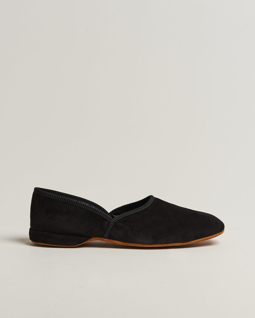 Bowhill & Elliott Grecian Indoor Slippers Navy Suede – Blauw