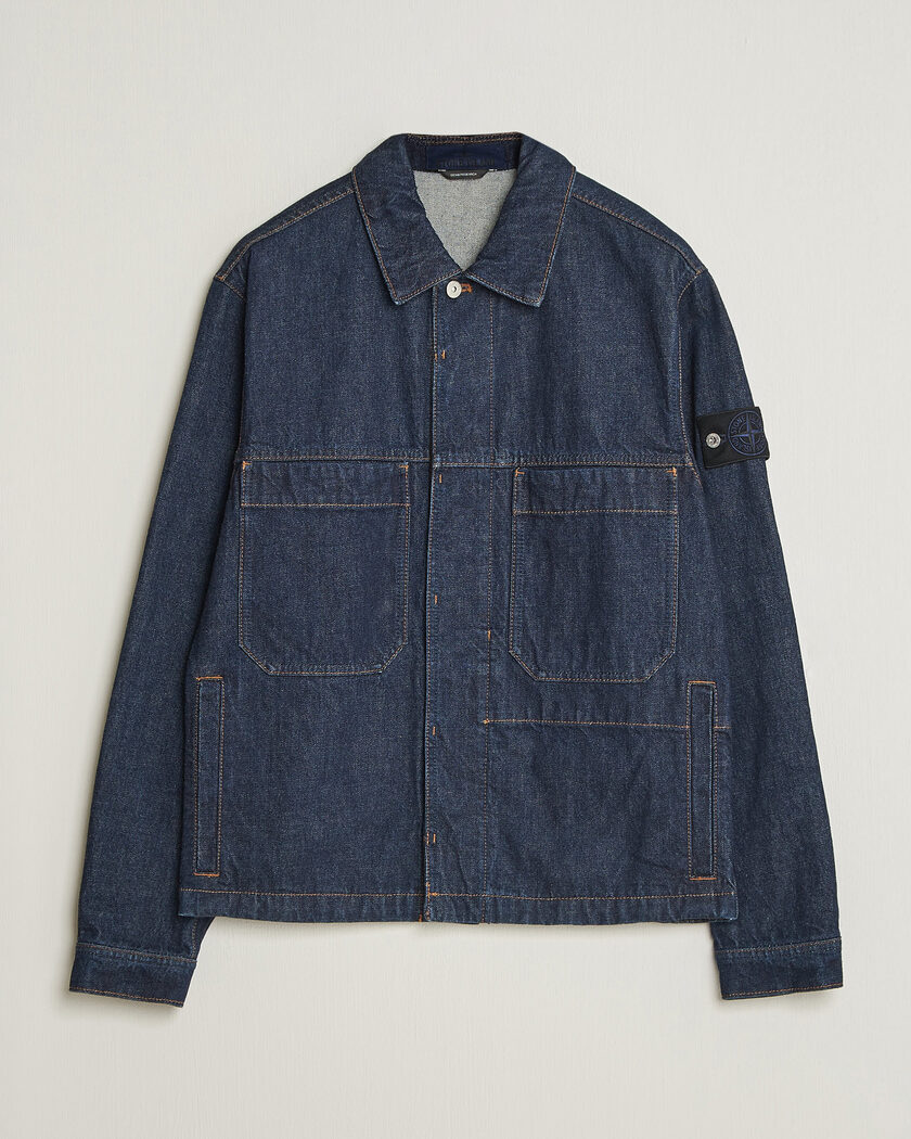 Stone Island Indigo Denim Coach Jacket Blue Rinse – Bleu