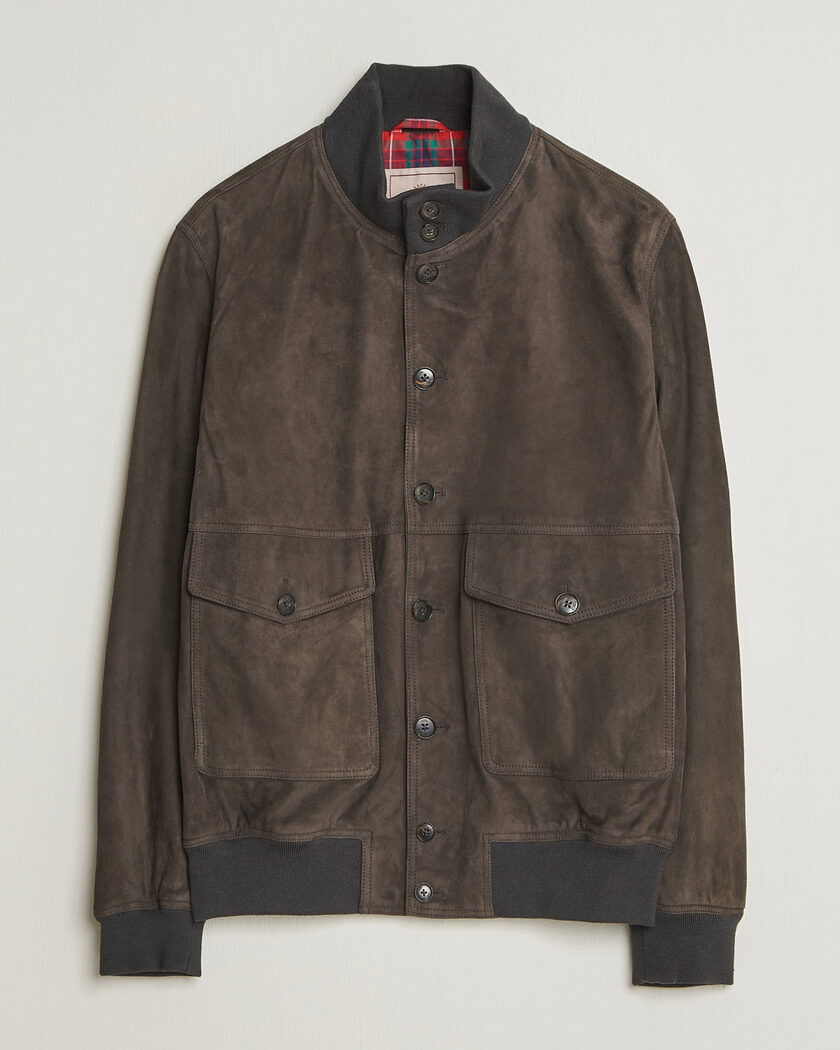 Baracuta Suede Blouson Jacket December Sky – Gris