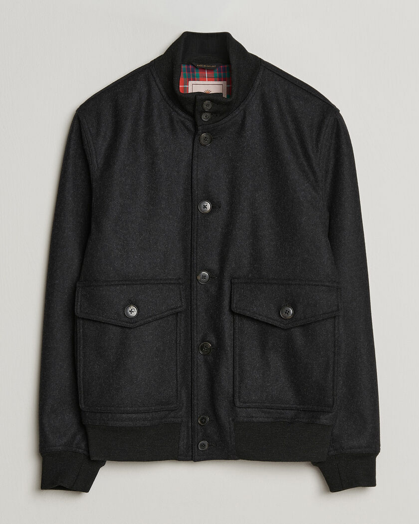 Baracuta Melton Wool Blouson Jacket Charcoal – Gris