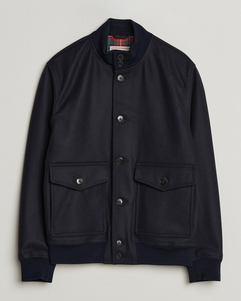 Baracuta Melton Wool Blouson Jacket Deep Blue – Bleu