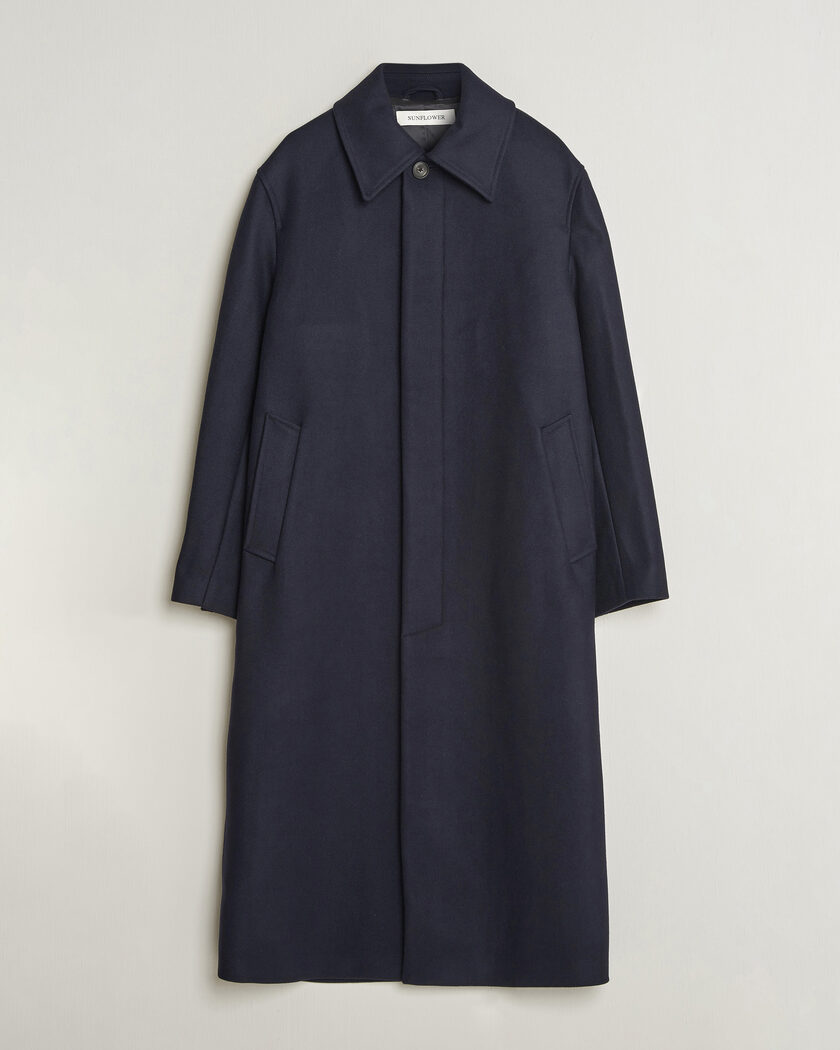 Sunflower Wool Blend Winter Coat Navy – Bleu