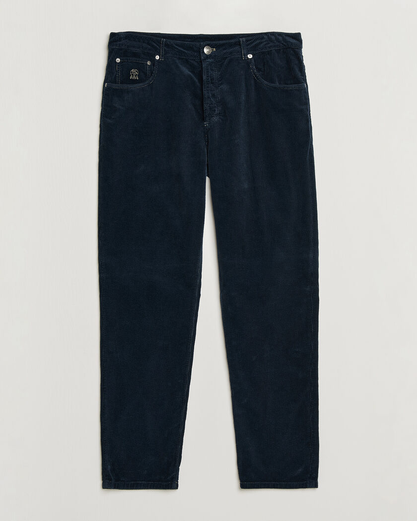 Brunello Cucinelli Leisure Fit Corduroy 5-Pocket Pants Navy – Bleu