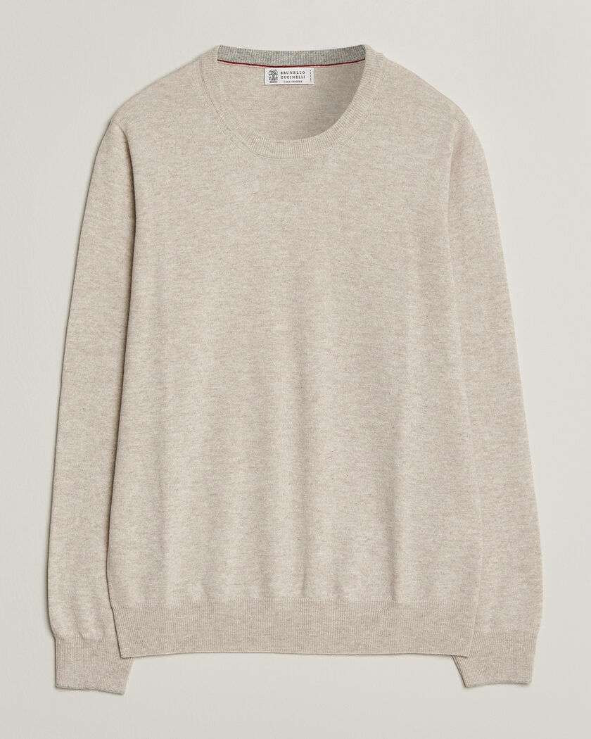 Brunello Cucinelli 2 Ply Cashmere Pullover Oyster – Beige