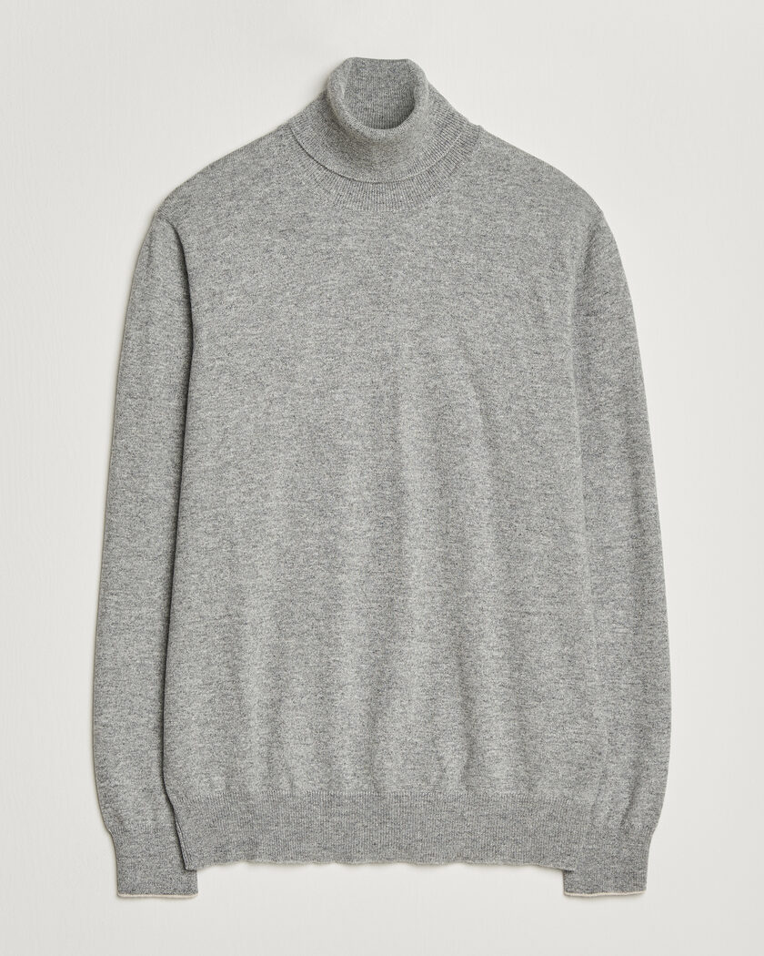 Brunello Cucinelli 2 Ply Cashmere Rollneck Grey Melange – Gris