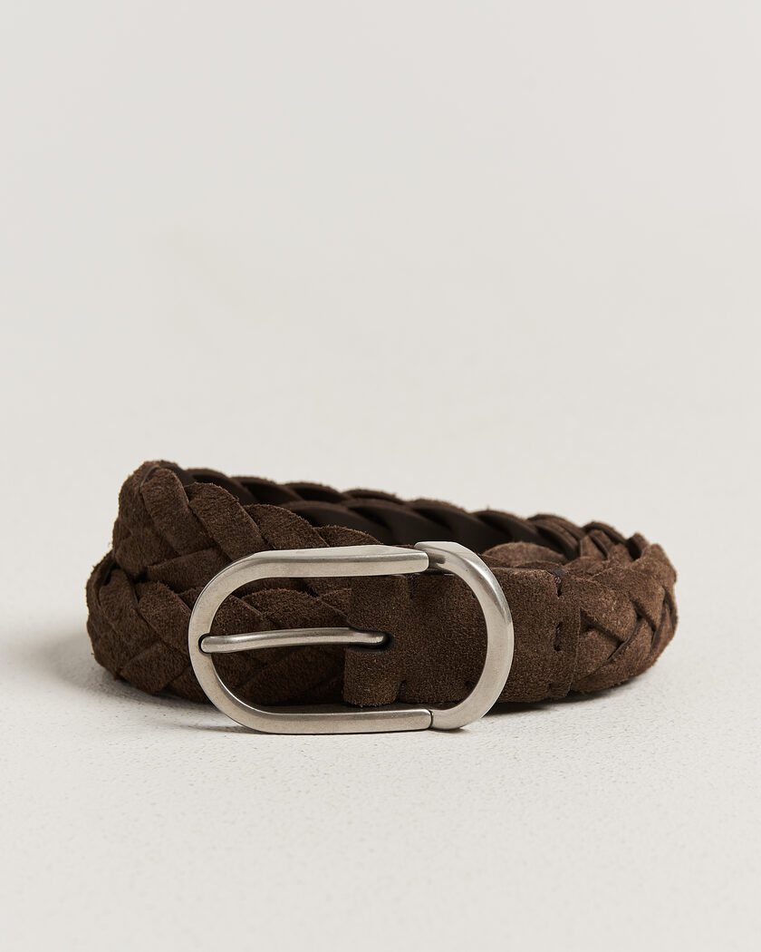 Brunello Cucinelli Suede Belt Dark Brown – Marron