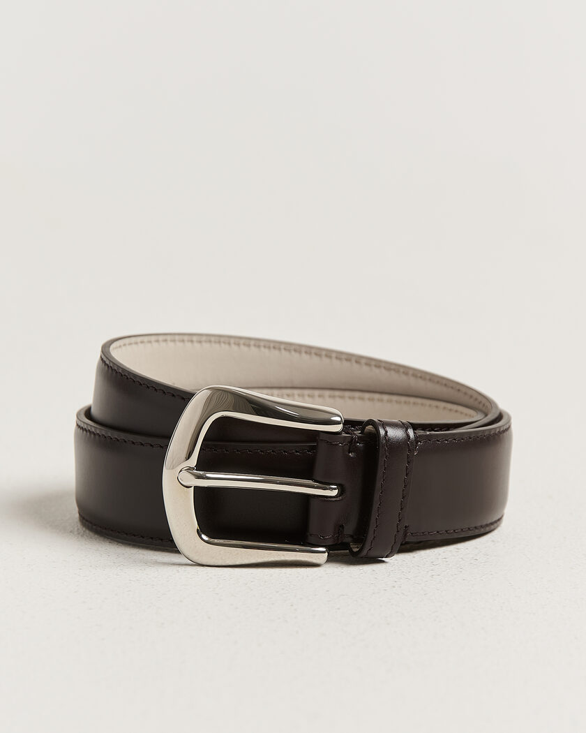 Brunello Cucinelli Calf Leather Belt Dark Brown – Marron