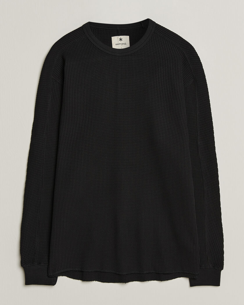 Snow Peak Heavyweight Waffle Pullover Black – Zwart