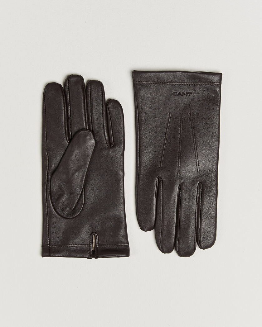 Gant Cashmere Lined Leather Glove Deep Brown – Bruin